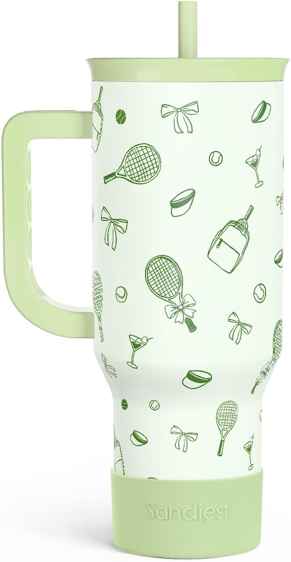 Lemon 40oz Tumbler with Handle and Straw, Insulated Stainless Steel Travel Coffee Mug for Women Girls, Gift Idea for Birthday Christmas Mothers Day Summer Vacation