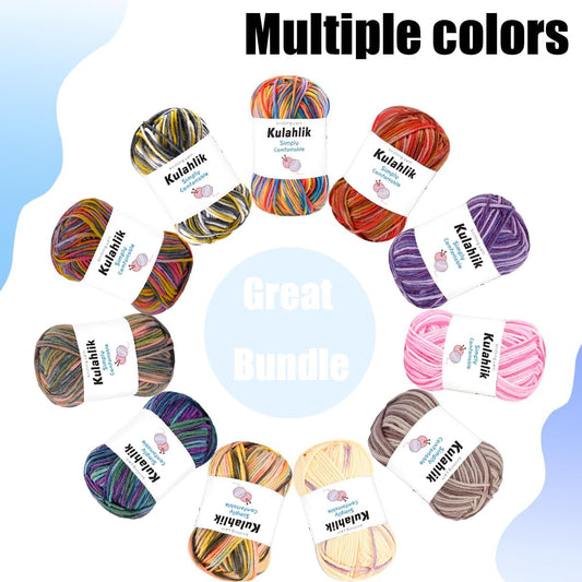 50g(1x50g) Acrylic Yarn for Crocheting and Knitting, Colorful Gradient Yarn Thread, 1 Rolls Skeins, Multicolor Hilo Acrílico, Perfect for DIY Crafts Project