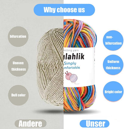 50g(1x50g) Acrylic Yarn for Crocheting and Knitting, Colorful Gradient Yarn Thread, 1 Rolls Skeins, Multicolor Hilo Acrílico, Perfect for DIY Crafts Project