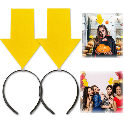 2pcs Arrow Headband | New creative symbol headband | Party Festival parade Concert Support group Hair accessory (Yellow Arrow x2, Large)