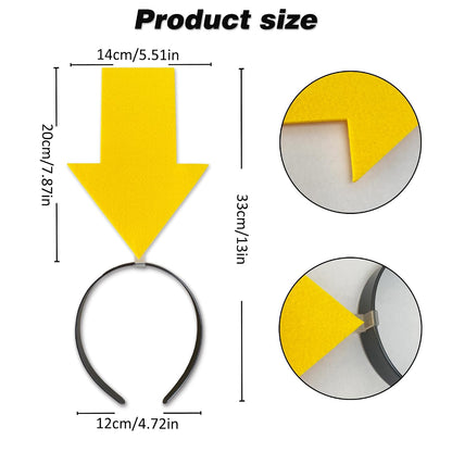 2pcs Arrow Headband | New creative symbol headband | Party Festival parade Concert Support group Hair accessory (Yellow Arrow x2, Large)