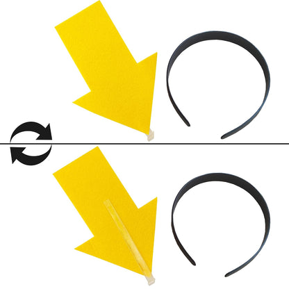 2pcs Arrow Headband | New creative symbol headband | Party Festival parade Concert Support group Hair accessory (Yellow Arrow x2, Large)