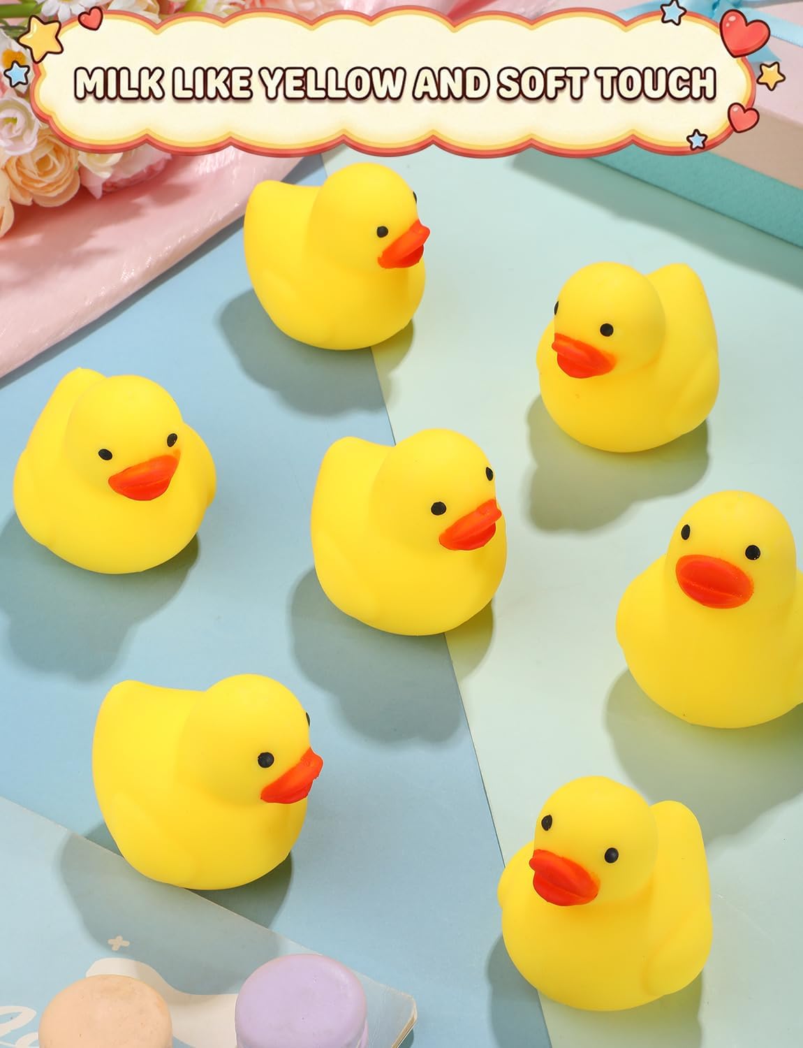 4PCS Yellow Duck Stress Relief Toys Cute Duck Stress Fidget Ball for Kids