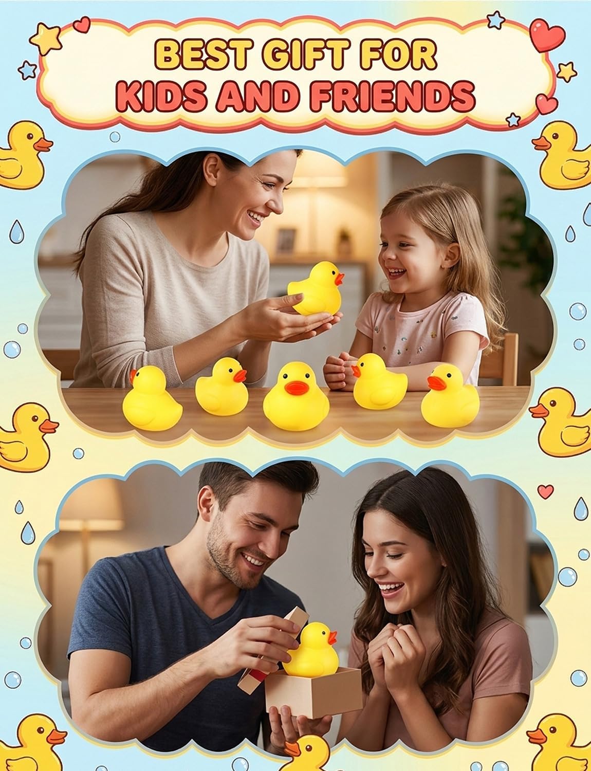 4PCS Yellow Duck Stress Relief Toys Cute Duck Stress Fidget Ball for Kids