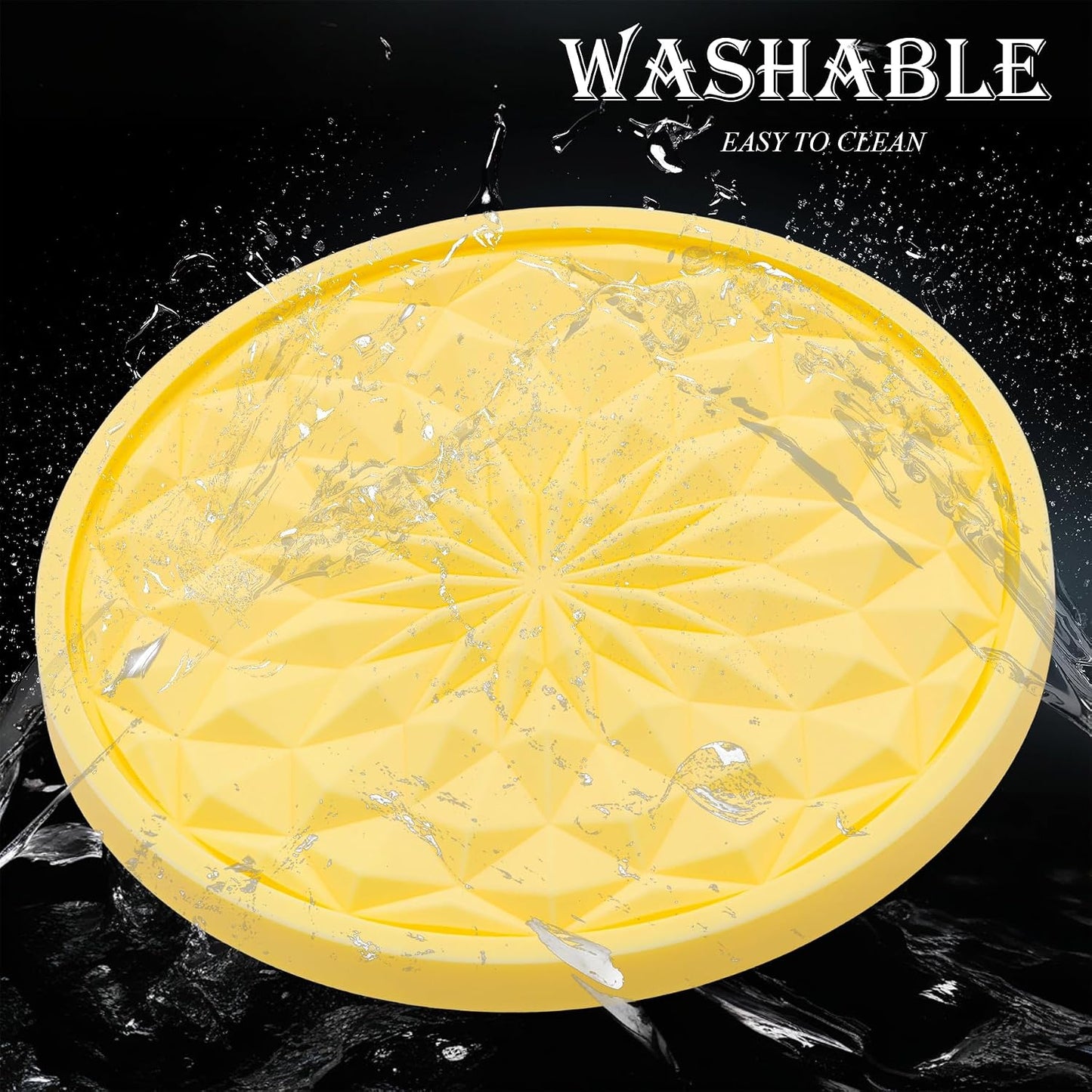 2 Pack Silicone Car Cup Holder Coaster – 2.75 Inch Non-Slip Drink Mat, Universal Fit for Most Vehicles – Cute & Functional Auto Accessories (Yellow)