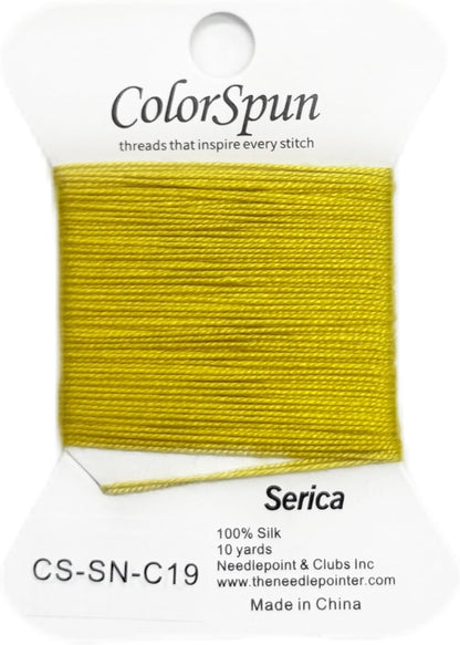3-Strand Silk Needlepoint Thread, 10 Yard Smooth & Lustrous Silk Thread for Needlepoint, Hand Embroidery, Sewing & DIY Needlework to Family and Friends(Yellow)