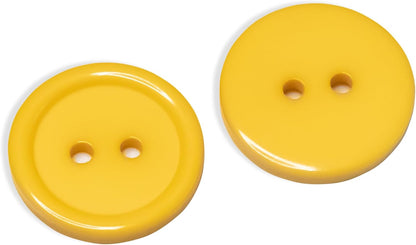 12 Pcs Yellow Sewing Buttons 0.8 Inch 32L, 2 Hole Round Plastic Buttons 20mm for Sewing, Crafts, DIY, Clothing Repair and Decorative Projects