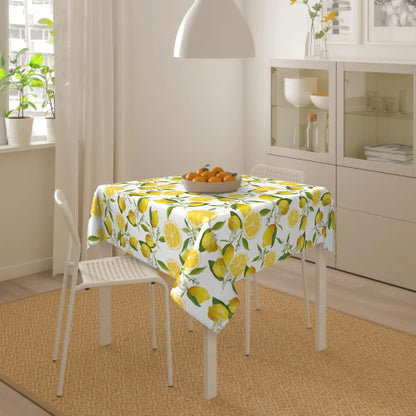Lemon Tablecloth 54×54 Inch Square Spring Summer Table Cloth Water-Resistant Spill-Proof Washable Fabric Tablecover for Kitchen Dining Party Picnic Indoor Outdoor