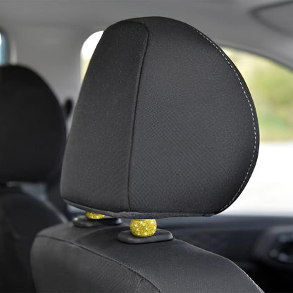 4 Pack Car Headrest Collars, Bling Car Head Rest Collars Rings Decor, Rhinestone Car Head Rest Collars, Diamond Interior Car Seat Accessory (Yellow)
