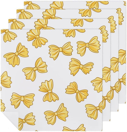 Yellow Bows Fashion Cloth Napkins Washable 18.7x18.7 Inches Christmas ‎Wedding Party