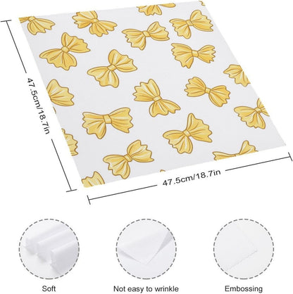 Yellow Bows Fashion Cloth Napkins Washable 18.7x18.7 Inches Christmas ‎Wedding Party