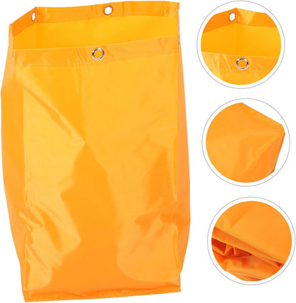 Replacement Janitorial Cart Bag Canvas Cleaning Supply Tote High Capacity Yellow Housekeeping Cleaning Cart Bag for Maintenance Staff