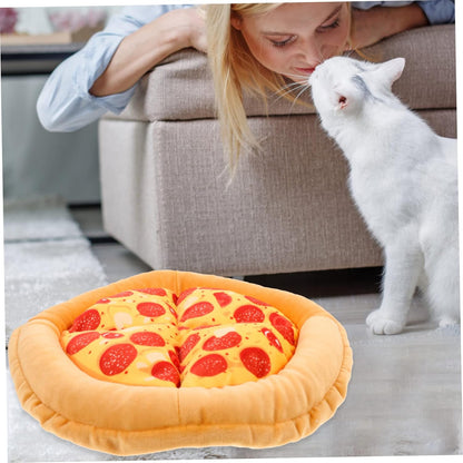 Indoor Cat Kennel Pizza Shaped Warm Bed for Kittens and Small Dogs Scratch Resistant Plush Sleeping Mat for Indoor Cats Cozy Hideout for Rest and Play Yellow Fruit Design