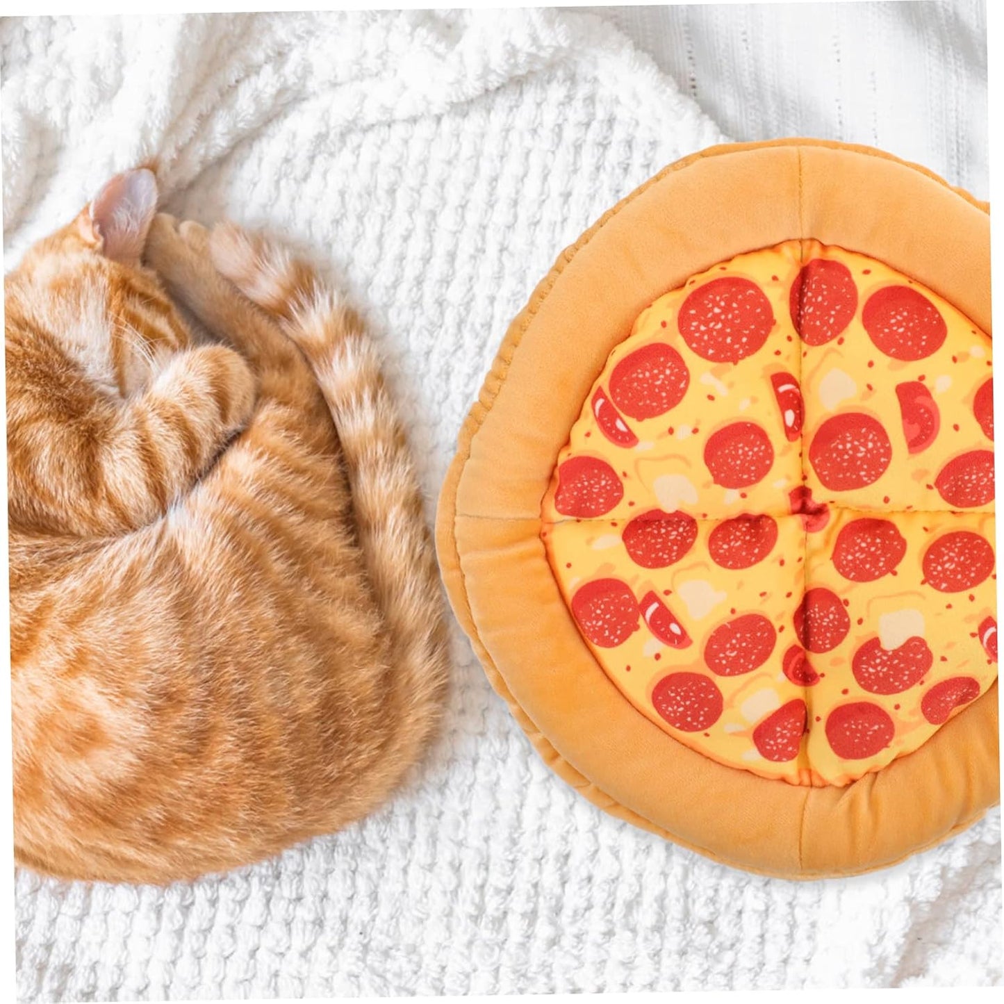Indoor Cat Kennel Pizza Shaped Warm Bed for Kittens and Small Dogs Scratch Resistant Plush Sleeping Mat for Indoor Cats Cozy Hideout for Rest and Play Yellow Fruit Design