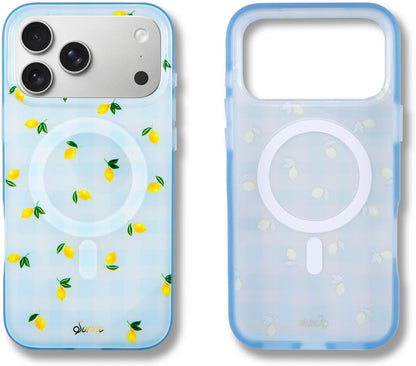Case for iPhone 17 Pro Max | Compatible with MagSafe | 10ft Drop Tested | Lemon Gingham