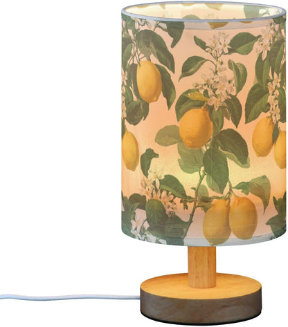 Bedside Table Lamp Lemon Yellow Citrus Fruits (111) Kids Nightstand Lamp Night Light Fabric Shade for Bedroom Living Room Home Office