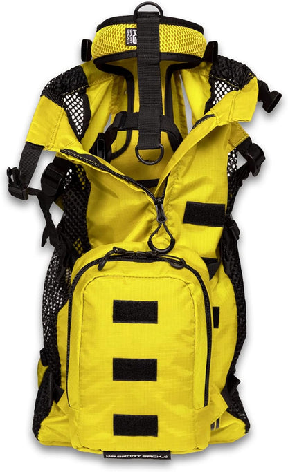 Walk-On - Medium, Buttercup Yellow - Ideal for Dogs with 17-19” Back Length - Lightweight, Packable, Backpack-Style Carrier - Includes Compatible Harness & Storage Bag
