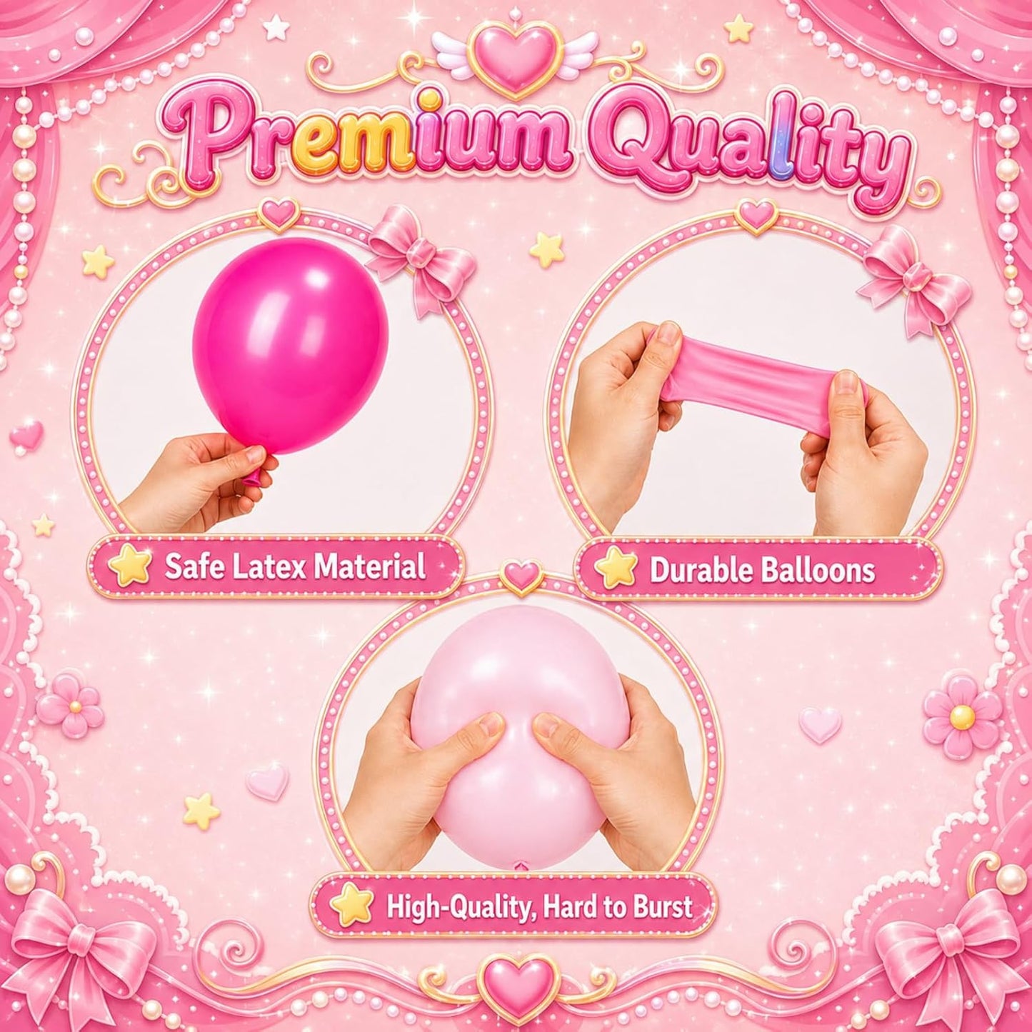 Pink Yellow Balloons for Girls Party Decor | 12 Inch Pink Yellow Gold Confetti Balloons for Birthday Baby Shower Wedding Decorations
