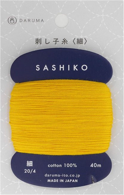 Sashiko Thread Thinner Weight 40m Col. 204 -Golden Yellow- Japanese Embroidery & Quilting by Yokota