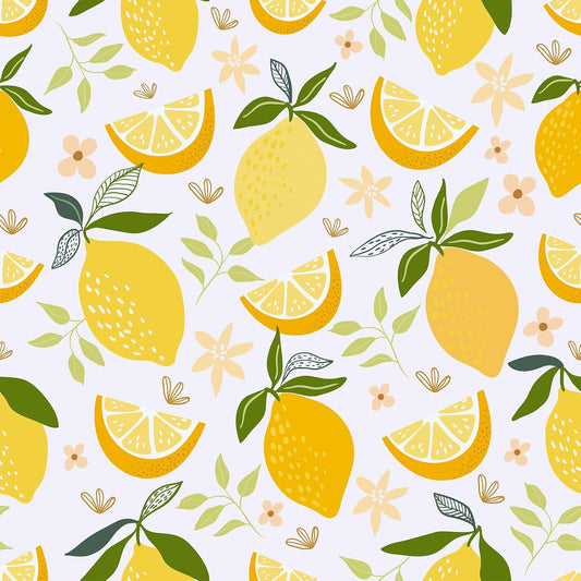 Lemon Peel and Stick Wallpaper Yellow Lemon Fruit Wallpaper for Bedroom Bathroom 12"x100" Self Adhesive Removable Contact Paper for Cabinets Walls Waterproof Modern Flower Fruit Vinyl Rolls