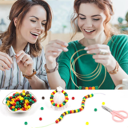 Fall Pony Beads for Friendship Bracelets 1000 Pcs 6x9mm Autumn Thanksgiving Plastic Beads for Party Decoration Supplies or Jewelry Making (Yellow Orange red Brown Dark-Green)