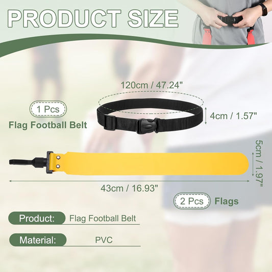 Flag Football, Adjustable Flag Football Belts with Belt and Flags Easy Tear Away