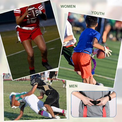 Flag Football, Adjustable Flag Football Belts with Belt and Flags Easy Tear Away