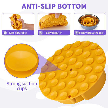 Slow Feeder Dog Bowls Insert, Soft Silicone Slow Eating Dog Food Bowl for Small, Medium and Large Dogs, Compatible with Regular and Elevated Bowls