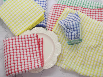 Cotton Dish Rags Dish Cloths For Washing Dishes, 8 Pack,11.8”x11.8”, Yellow | Terry Cloth Wash Rags For Cleaning House, Light Dish Towels Tor Kitchen Drying Dishes, Soft Kitchen Washcloths