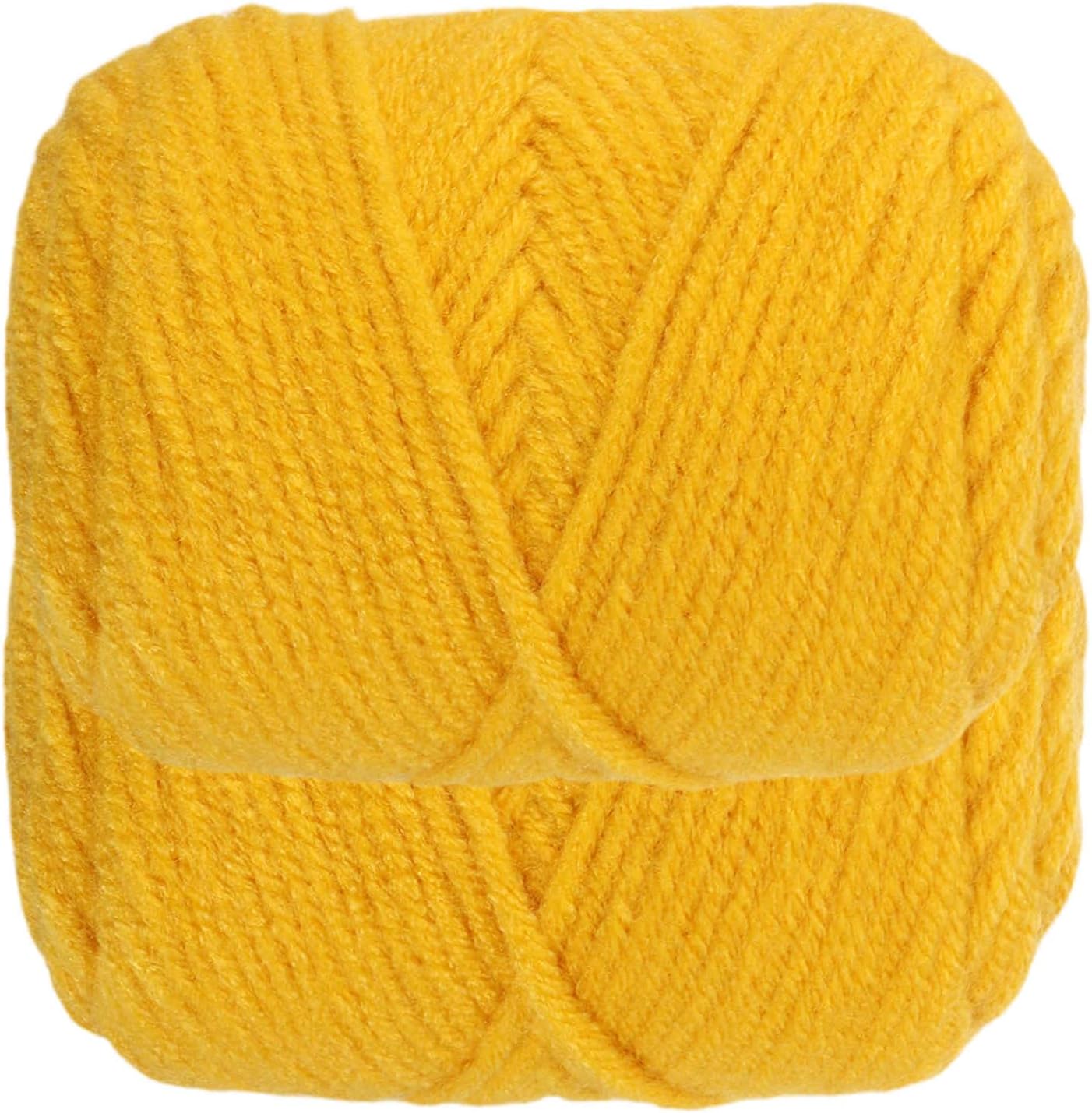 2 Pcs Crocheting Yarn, 3mm Yellow 100% Acrylic Yarn 40G/1.4oz Sport Weight Yarns Bulk Soft and Fluffy Yarns for Knitting DIY Crochet Crafts Blankets Gift,44 Yards Total