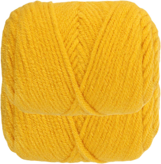 2 Pcs Crocheting Yarn, 3mm Yellow 100% Acrylic Yarn 40G/1.4oz Sport Weight Yarns Bulk Soft and Fluffy Yarns for Knitting DIY Crochet Crafts Blankets Gift,44 Yards Total