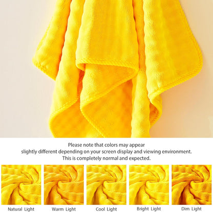 Lint Free 8Pcs Bathroom Towels Set Ultra Soft Microfiber Yellow | Ultra fluffy, Thick, Highly absorbent, Fast dry, No shedding, No pilling, Fade resistant, Durable & long-lasting