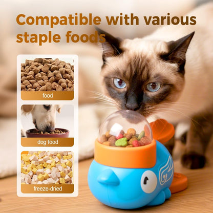 Dog Interactive Treat Dispenser Toy, 2026 New 2-in-1 Interactive Dogs Toys Food Puzzle Slow Feeder, Safe Dog Food Slow Treat Feeding Dispenser for Small & Large Cats Dogs (Yellow +Blue)