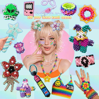 5 Boxes Bracelet Making Kit Pony Beads, 96 Colors 3500Pcs Kandi Beads for Bracelets with 800Pcs Letter Bead Friendship Bracelet Rave Accessories Craft Kits for Kids Adults Keychain Jewelry Making