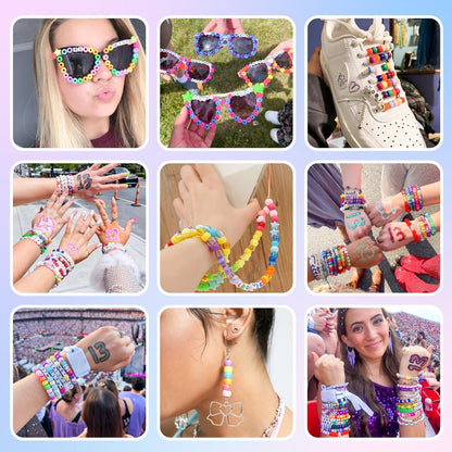 5 Boxes Bracelet Making Kit Pony Beads, 96 Colors 3500Pcs Kandi Beads for Bracelets with 800Pcs Letter Bead Friendship Bracelet Rave Accessories Craft Kits for Kids Adults Keychain Jewelry Making