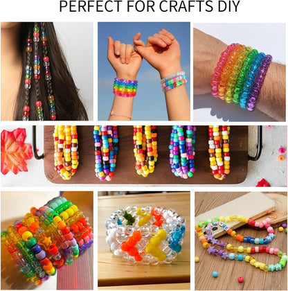 5 Boxes Bracelet Making Kit Pony Beads, 96 Colors 3500Pcs Kandi Beads for Bracelets with 800Pcs Letter Bead Friendship Bracelet Rave Accessories Craft Kits for Kids Adults Keychain Jewelry Making