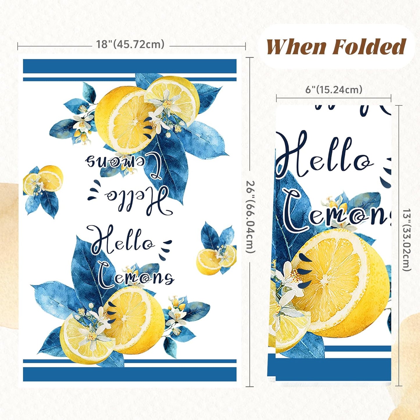 Lemon Kitchen Towels Set of 4, 16×24 Inch Absorbent Microfiber Dish Towels, Citrus Hand Towels Tea Towels, Decorative Kitchen Towels for Summer Home Decor Housewarming Gifts for Women