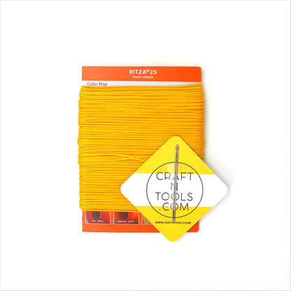 Ritza Tiger 0.6mm Waxed Polyester Thread for Leather Craft | 50m Yellow Tiger Thread