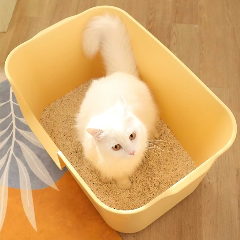 Extra Large Kitty Litter Box with High Sides, Anti-Splashing, Tool-Free Assembly, Multi Cat, Jumbo (Grey) 24.60" L x 16.92" W x 12.99" H
