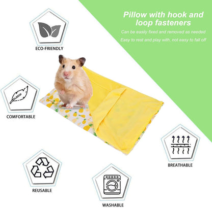 Reptile Sleeping Bag Soft Warm Bearded Dragon Bed Bearded Pet Bed with Pillow for Leopard Gecko Small Pet(Yellow)