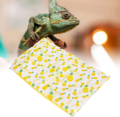 Reptile Sleeping Bag Soft Warm Bearded Dragon Bed Bearded Pet Bed with Pillow for Leopard Gecko Small Pet(Yellow)