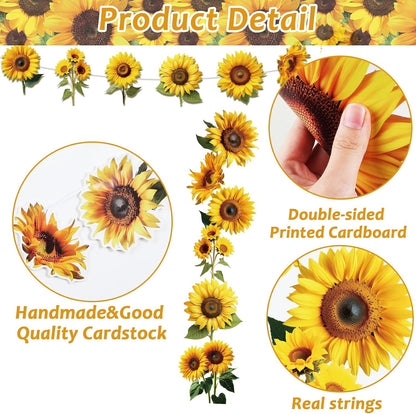 209Pcs Sunflower Bridal Birthday Party Supplies Includes Sunflower Party Plates Napkins Fork Sunflower Tablecloth Banner Hanging Garland Kit for Summer Bridal Shower Party Decorations Set