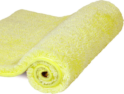 Bathroom Rug Non Slip Bath Mat (16 x 24, Yellow) Water Absorbent Soft Microfiber Shaggy Bathroom Mat Machine Washable Bath Rug Thick Plush Rugs for Shower