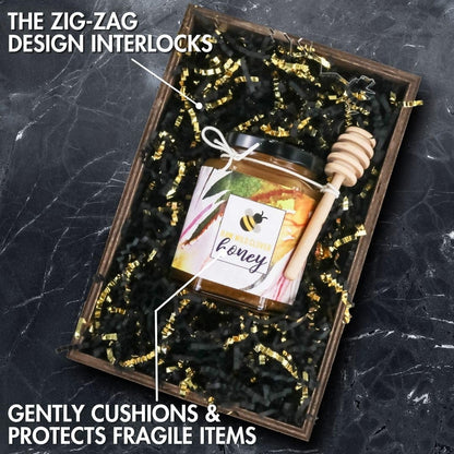 Crinkle Cut Paper Shred Filler - 1LB Kraft - Decorative & Protective Packaging for Bridesmaid Gifts & Bridesmaid Proposal Gifts Holiday Stuffers Birthdays Wedding & Anniversaries