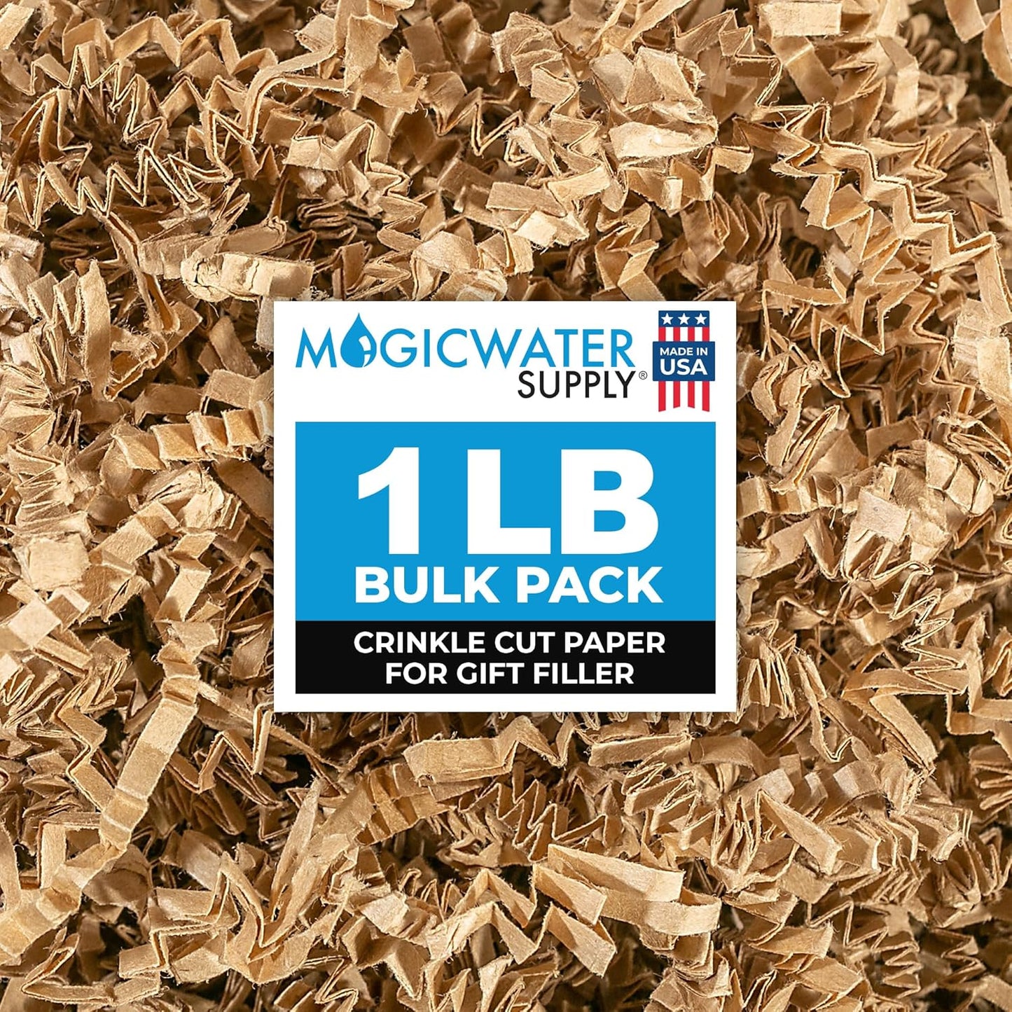Crinkle Cut Paper Shred Filler - 1LB Kraft - Decorative & Protective Packaging for Bridesmaid Gifts & Bridesmaid Proposal Gifts Holiday Stuffers Birthdays Wedding & Anniversaries