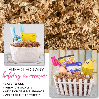 Crinkle Cut Paper Shred Filler - 1LB Kraft - Decorative & Protective Packaging for Bridesmaid Gifts & Bridesmaid Proposal Gifts Holiday Stuffers Birthdays Wedding & Anniversaries