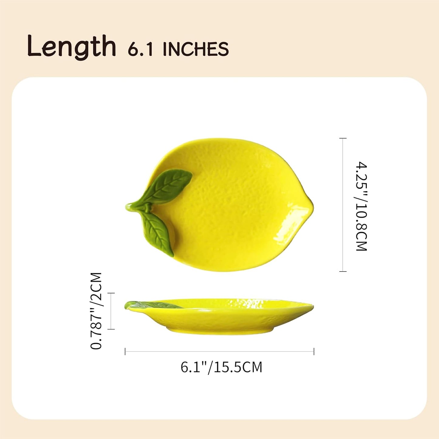 Ceramic Spoon Rest Set of 2, Lemon Shaped Kitchen Utensil Holder, Decorative Yellow Ceramic Countertop Protector, 6.1 x 4.1 inches (Yellow Lemon)