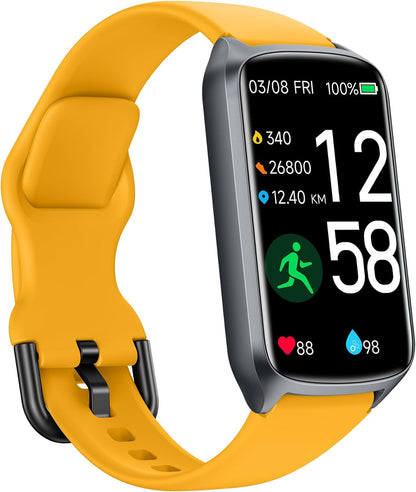Amzhero Health Fitness Tracker with 24/7 Heart Rate, Blood Oxygen, Blood Pressure, Sleep Tracker, 5ATM Waterproof Activity Trackers with Step Tracker, Pedometer (S & L Bands Included)