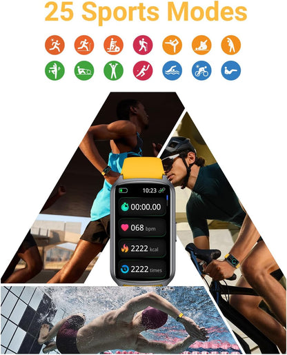 Amzhero Health Fitness Tracker with 24/7 Heart Rate, Blood Oxygen, Blood Pressure, Sleep Tracker, 5ATM Waterproof Activity Trackers with Step Tracker, Pedometer (S & L Bands Included)