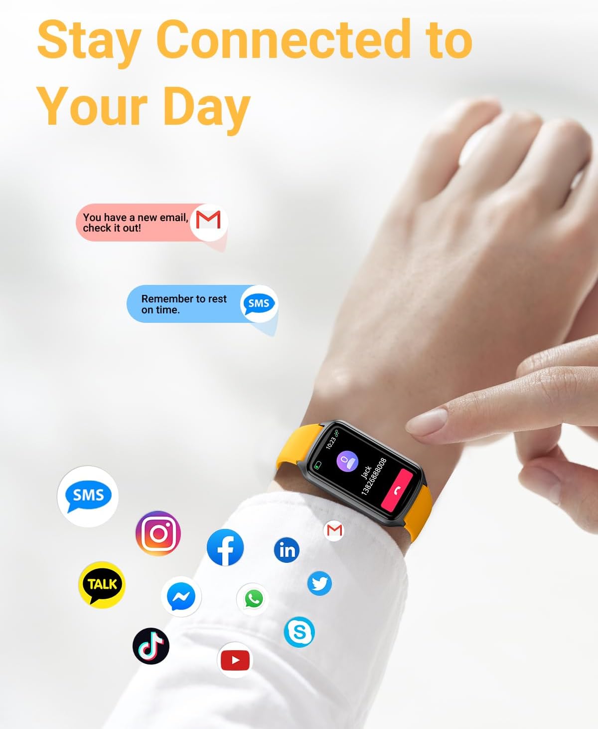 Amzhero Health Fitness Tracker with 24/7 Heart Rate, Blood Oxygen, Blood Pressure, Sleep Tracker, 5ATM Waterproof Activity Trackers with Step Tracker, Pedometer (S & L Bands Included)